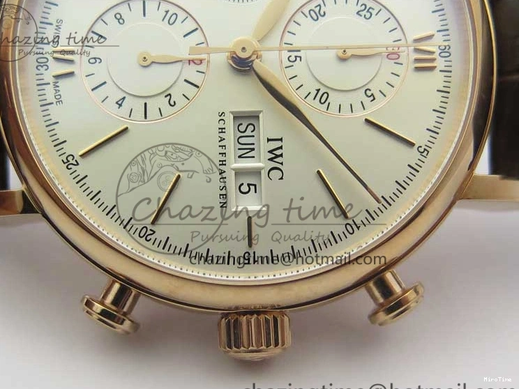 MIROTIME 0220 Efficient Portofino Chrono RG ZF 1:1 Best Edition White Dial on Brown Leather Strap A 7151